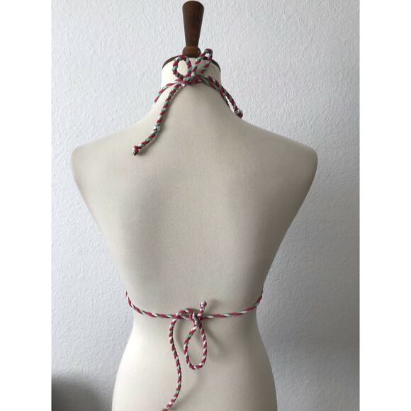 Relleciga Garden Print Polka Dot Lace Padded Triangle Bikini Top - Picture 5 of 6